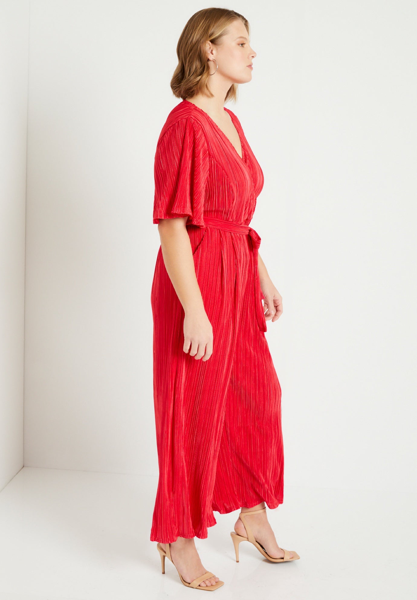 Wide-Leg Plisse Jumpsuit image number 2