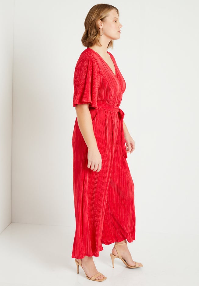 Wide-Leg Plisse Jumpsuit image number 2