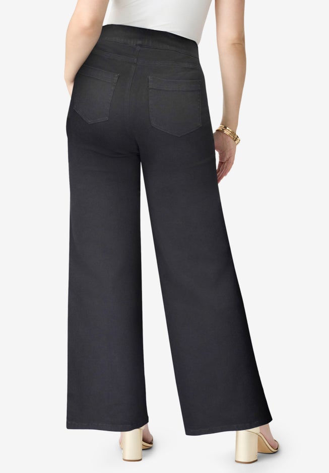 Plus Size 360&deg; Stretch Wide Leg Jean image number 1