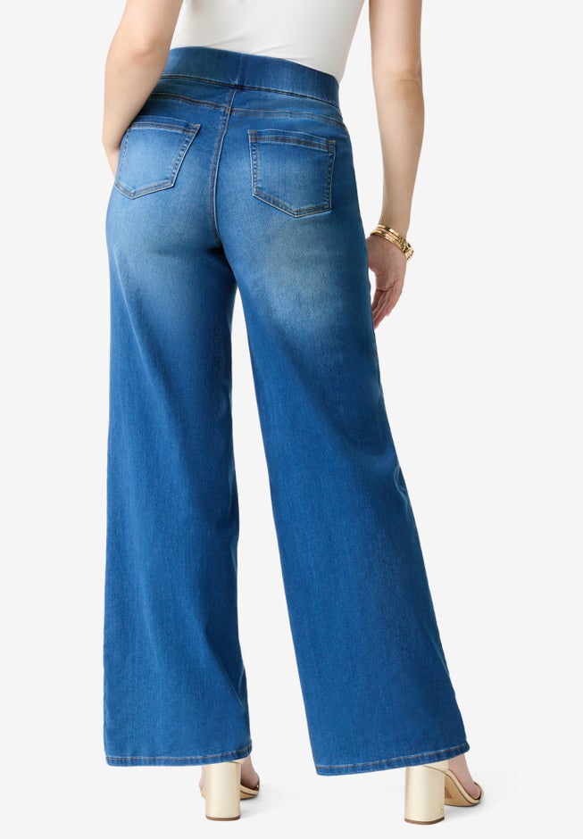 Plus Size 360&deg; Stretch Wide Leg Jean image number 1