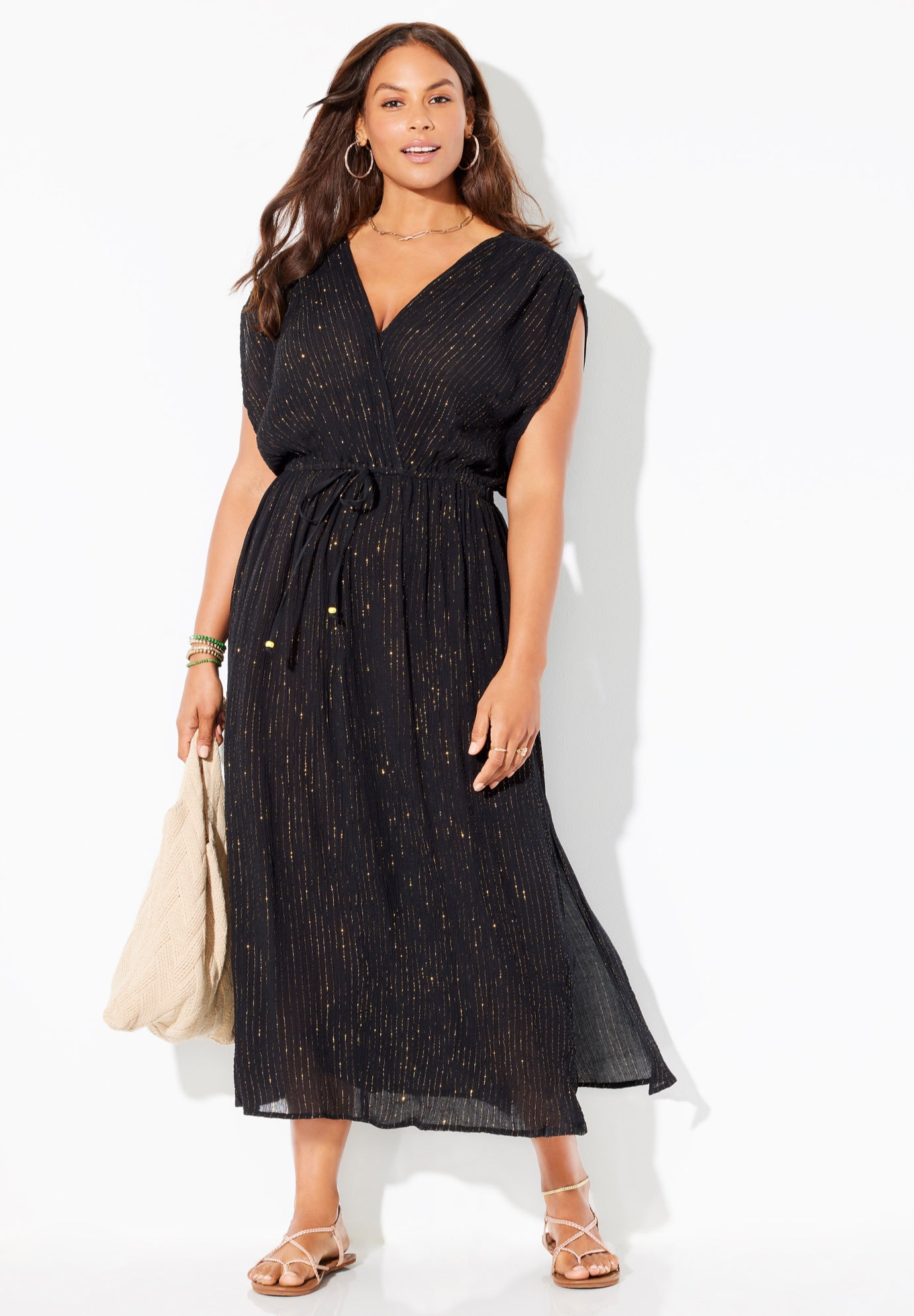 Surplice Maxi Cover Up Dress image number 4