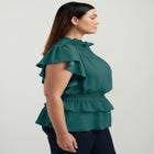 Mockneck Ruffle Blouse image number null