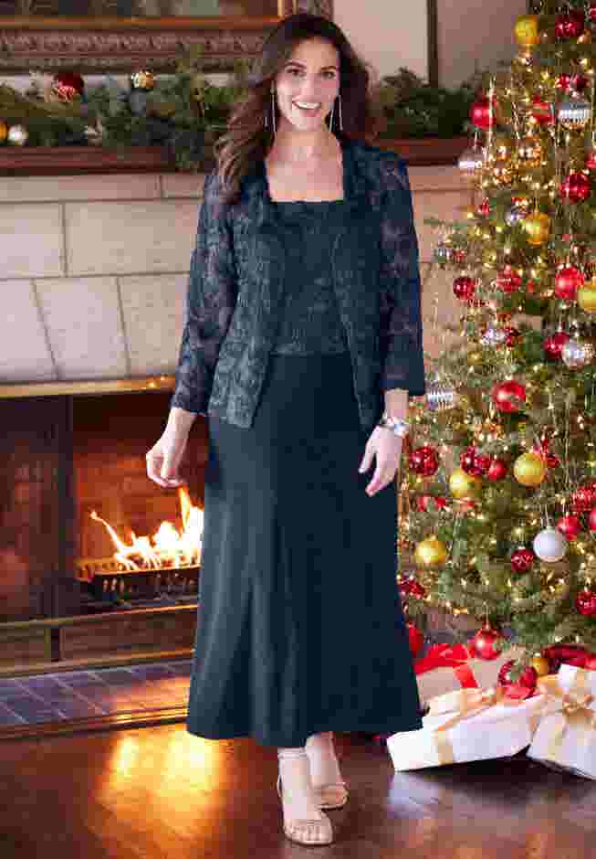 Embroidered Jacket Dress image number 5
