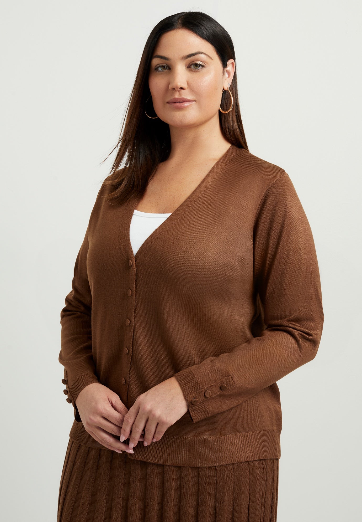 Button-Sleeve Cardigan image number 3