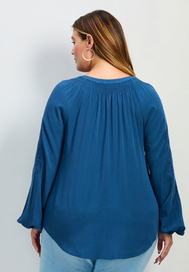 Gabby Embroidered Pintuck Shirt image number 1