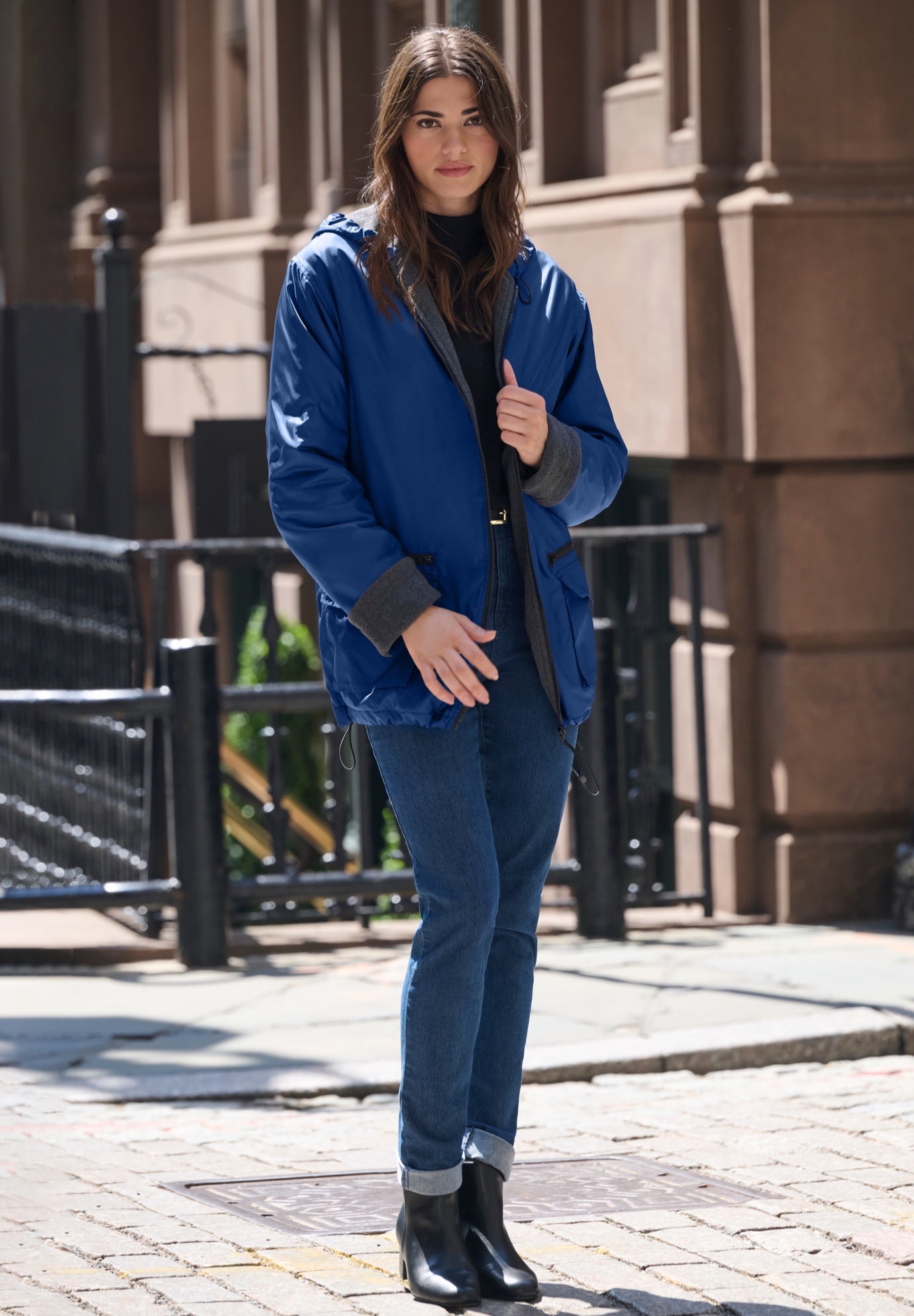 Plus Size Hooded Nylon Jacket image number 3