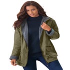 Plus Size Hooded Nylon Jacket image number null