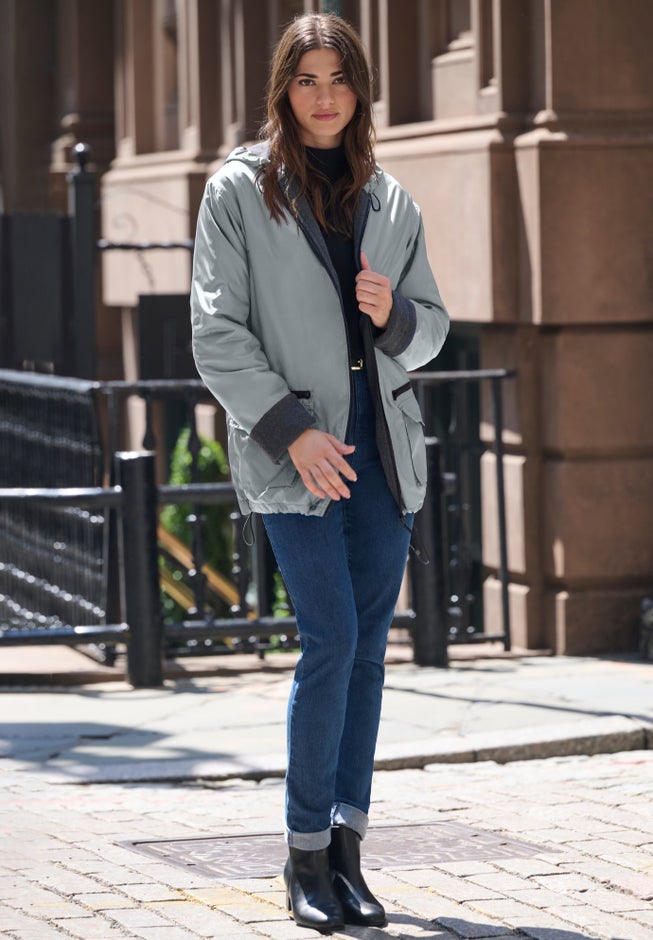 Plus Size Hooded Nylon Jacket image number 2