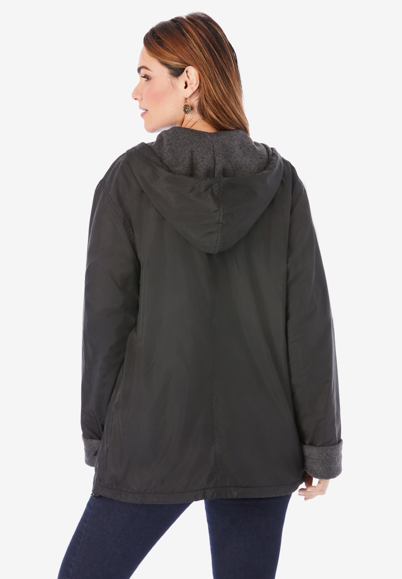 Plus Size Hooded Nylon Jacket image number 2