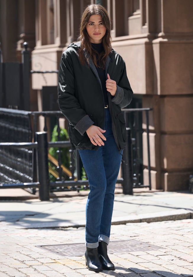 Plus Size Hooded Nylon Jacket image number 1