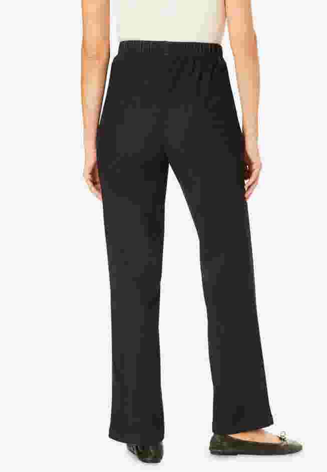 Womens Plus-Size Fineline Stretch Denim Wide-Leg Pull-On Jeans image number 1