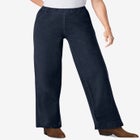 Fineline Stretch Denim Wide-Leg Pull-On Jeans image number null