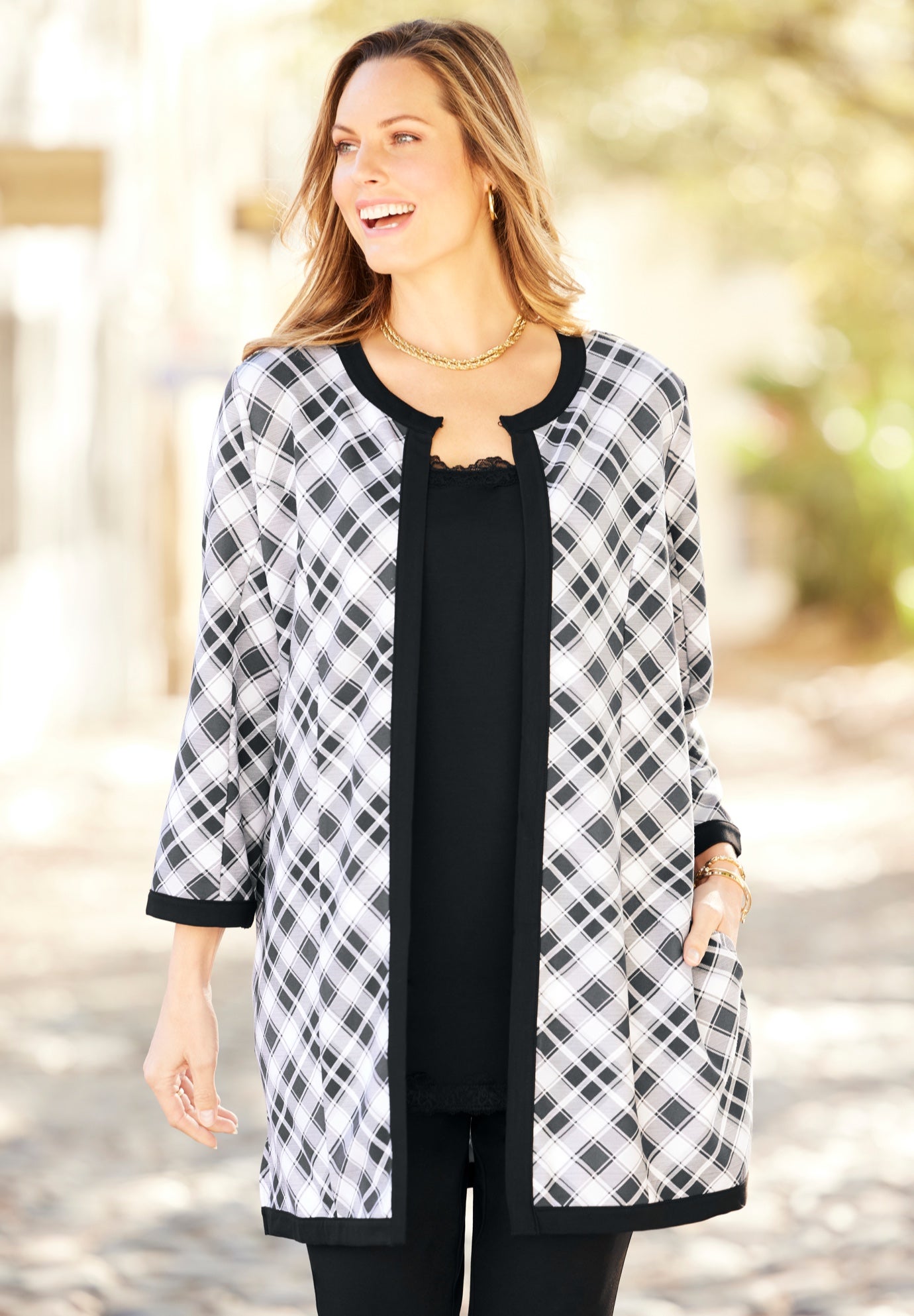 Ponte Print Jacket image number 0