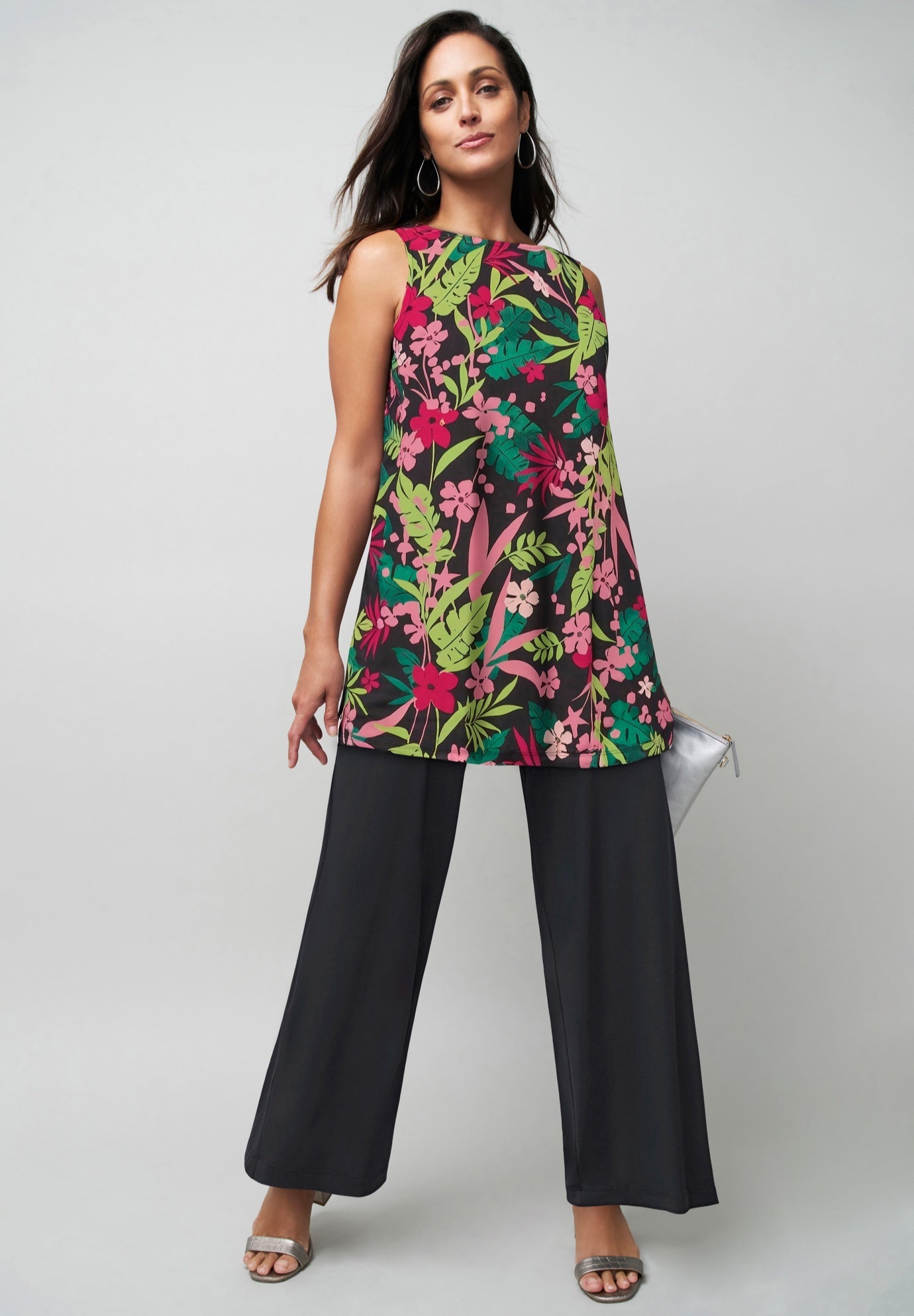 Stretch Knit Tunic Tank image number 0