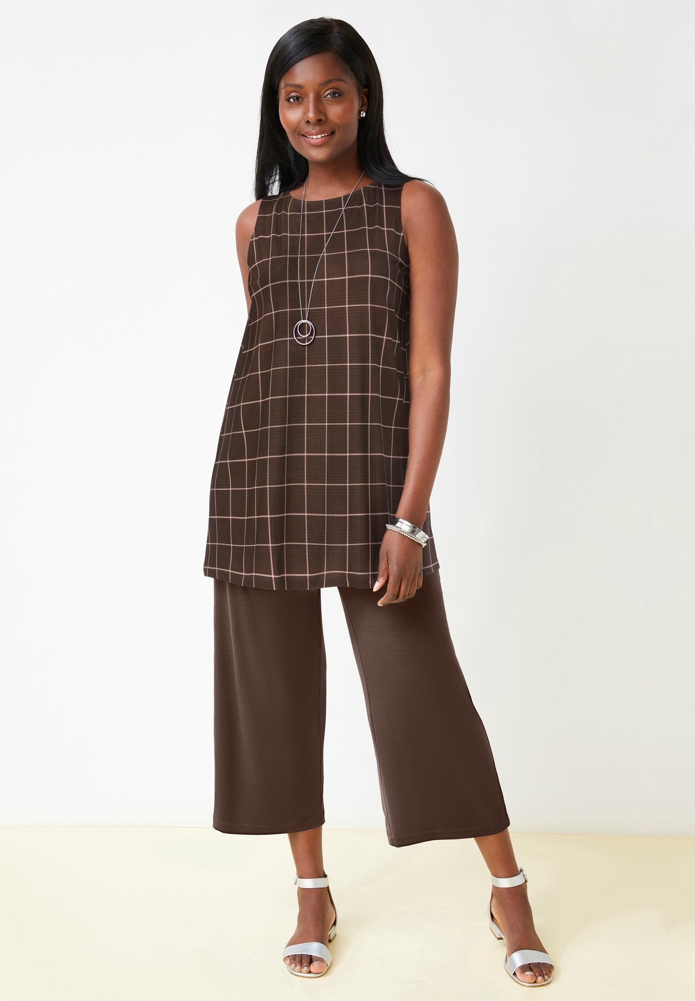 Stretch Knit Tunic Tank image number 0