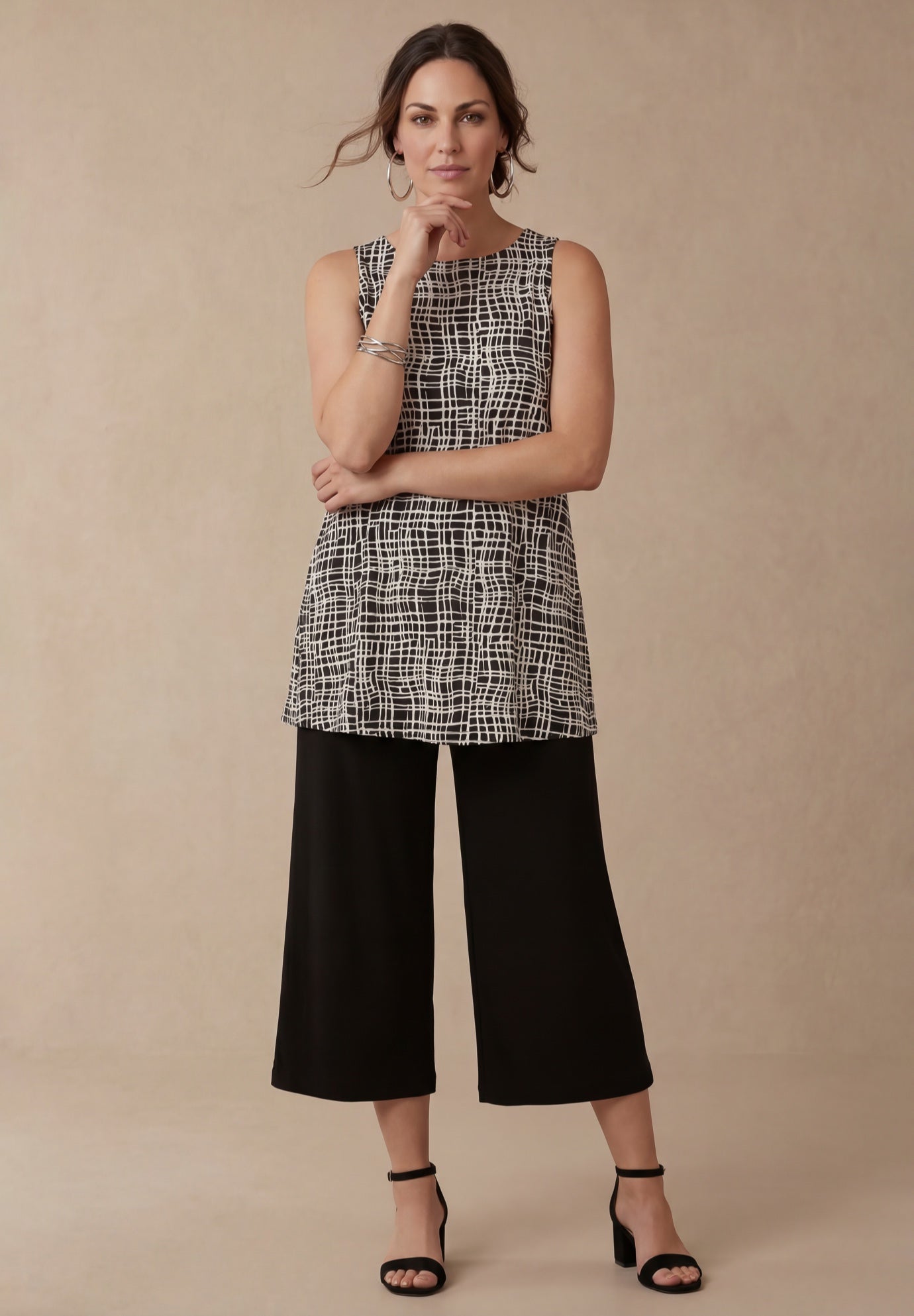 Stretch Knit Tunic Tank image number 0