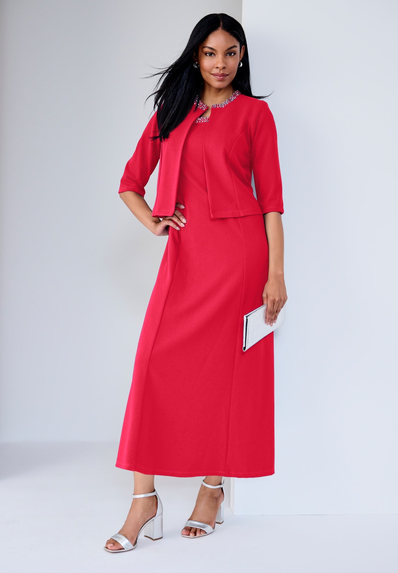 2-Piece Beaded Jacket Dress image number 0