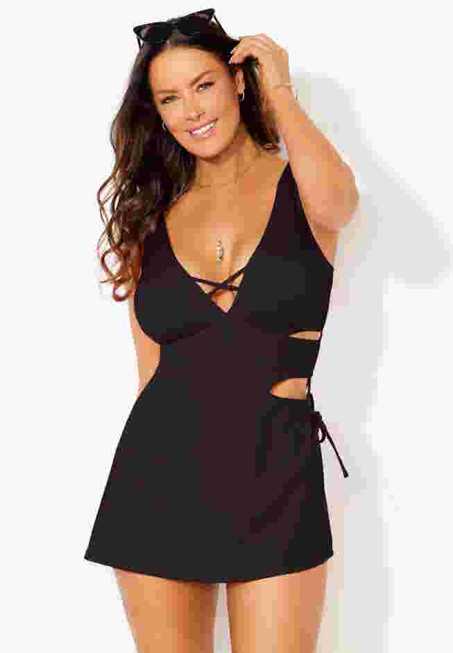 Asymmetrical Cut Out Swimdress image number 4