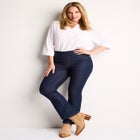 Flex-Fit Pull-On Bootcut Gap-Free Stretch Denim Jeans image number null