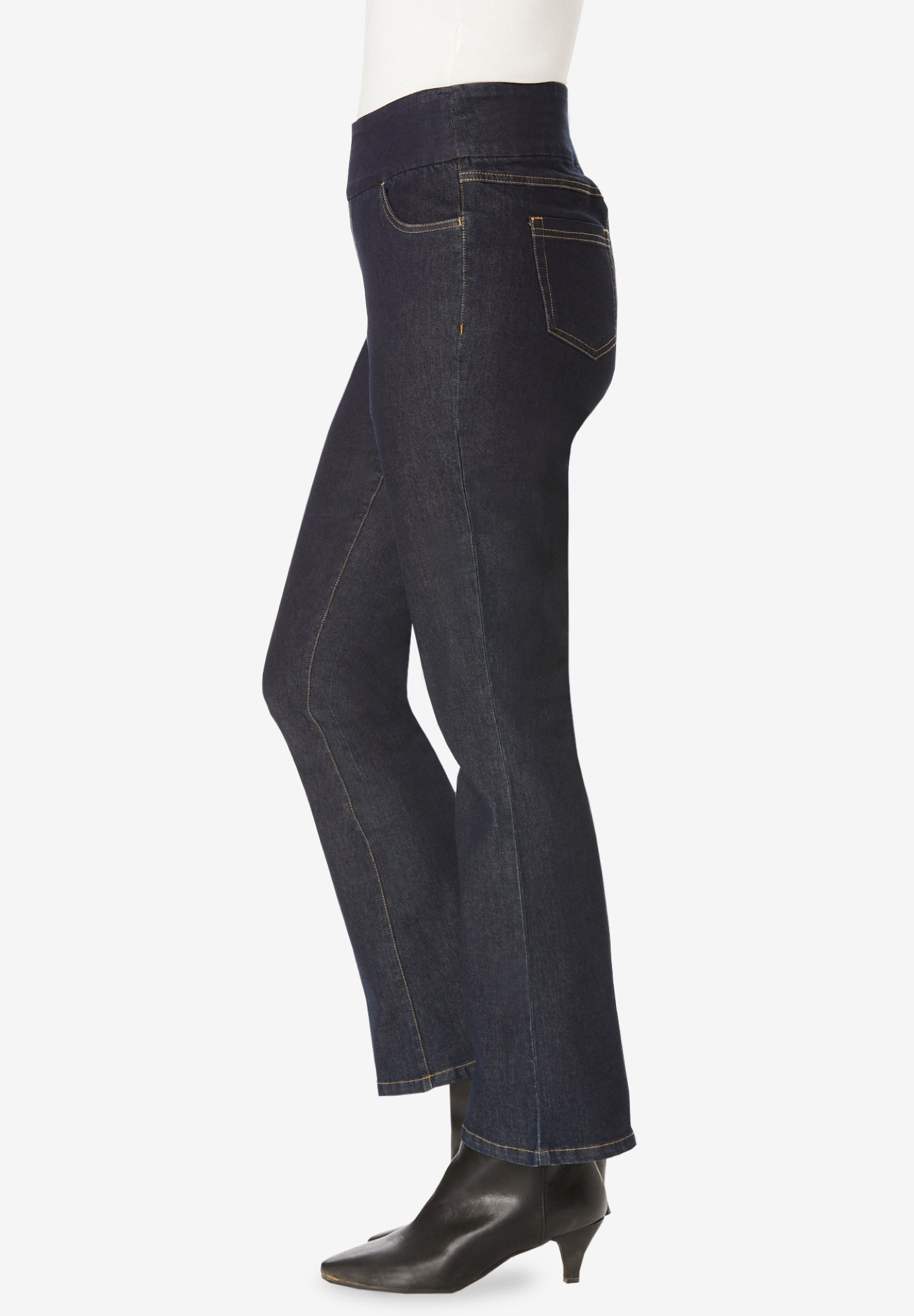 Flex-Fit Pull-On Bootcut Gap-Free Stretch Denim Jeans image number 2