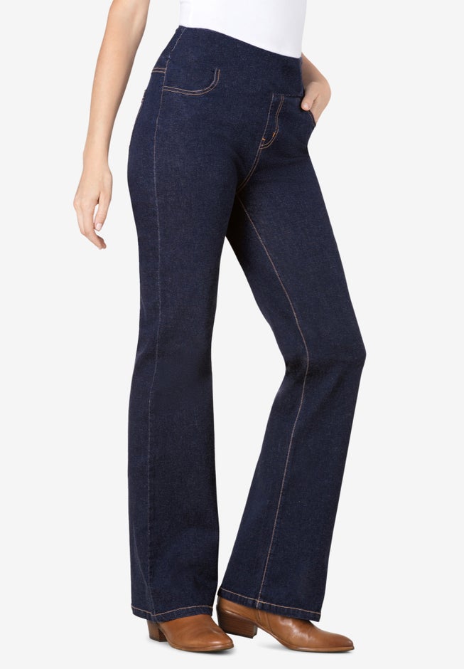 Flex-Fit Pull-On Bootcut Gap-Free Stretch Denim Jeans image number 0