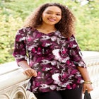 Easy Fit 3/4-Sleeve V-Neck Tunic image number null