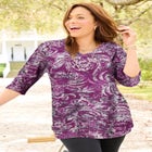 Easy Fit 3/4-Sleeve V-Neck Tunic image number null