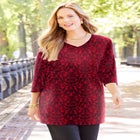 Easy Fit 3/4-Sleeve V-Neck Tunic image number null
