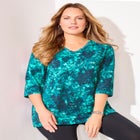 Easy Fit 3/4-Sleeve V-Neck Tunic image number null