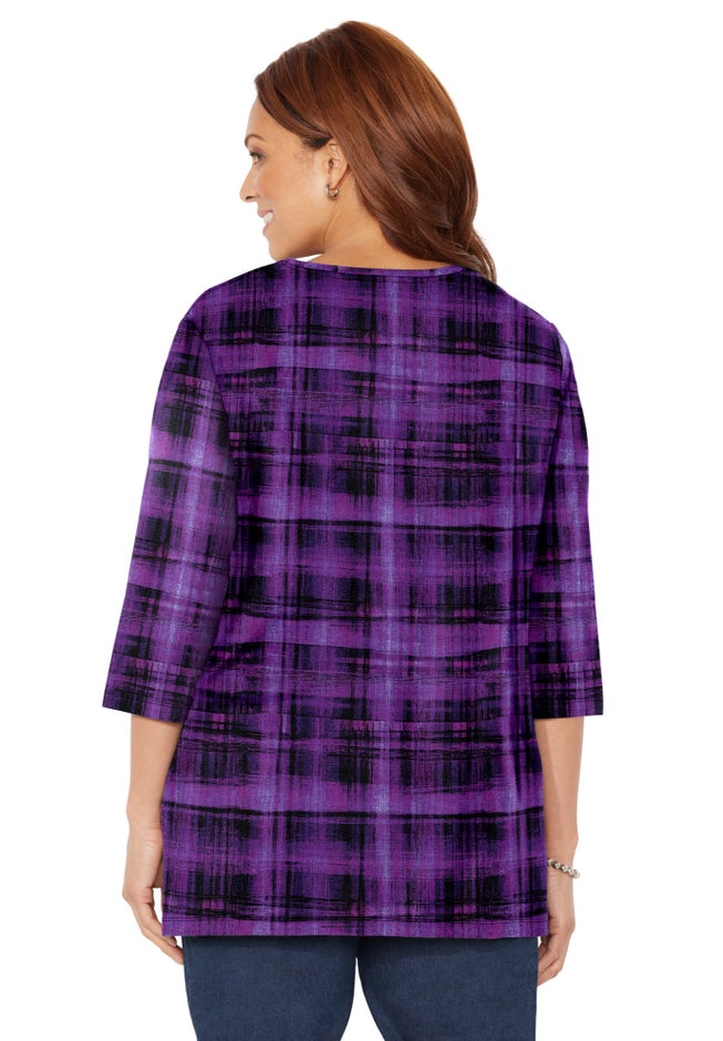 Easy Fit 3/4-Sleeve V-Neck Tunic image number 1