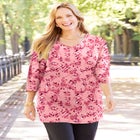 Easy Fit 3/4-Sleeve V-Neck Tunic image number null