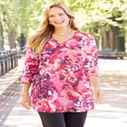 Easy Fit 3/4-Sleeve V-Neck Tunic image number null