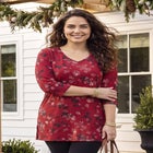 Easy Fit 3/4-Sleeve V-Neck Tunic image number 0