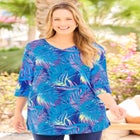 Easy Fit 3/4-Sleeve V-Neck Tunic image number null