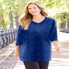 Easy Fit 3/4-Sleeve V-Neck Tunic image number null