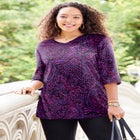 Easy Fit 3/4-Sleeve V-Neck Tunic image number 0
