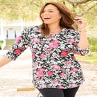 Easy Fit 3/4-Sleeve V-Neck Tunic image number null