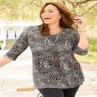 Easy Fit 3/4-Sleeve V-Neck Tunic image number null