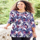 Easy Fit 3/4-Sleeve V-Neck Tunic image number 0