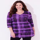 Easy Fit 3/4-Sleeve V-Neck Tunic image number null