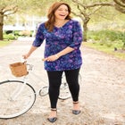 Easy Fit 3/4-Sleeve V-Neck Tunic image number null