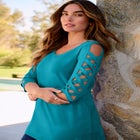 Plus Size Ultimate Lattice Sleeve Tee image number null