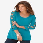 Plus Size Ultimate Lattice Sleeve Tee image number null