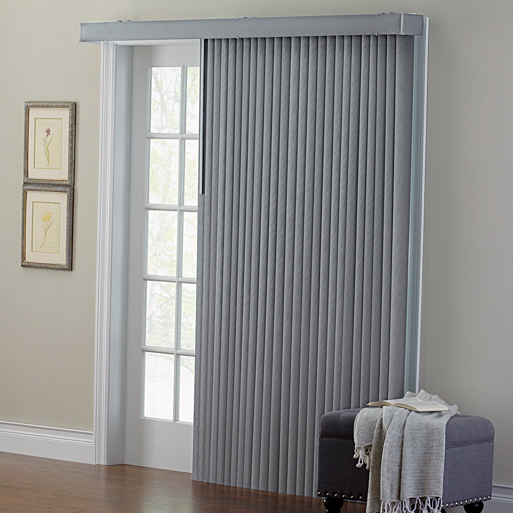 Embossed Vertical Privacy Slat Blinds image number 0