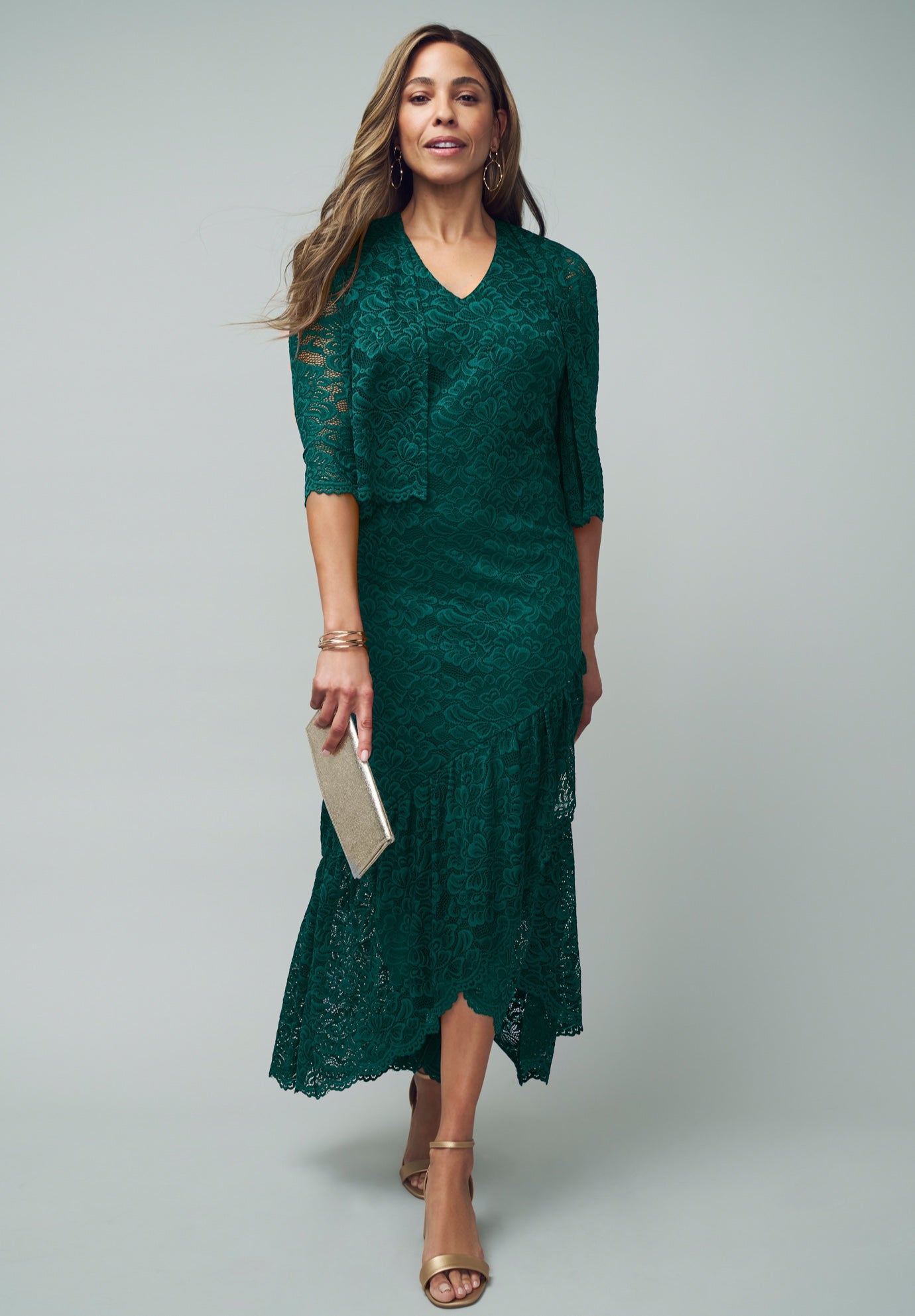 2-Piece Lace Tulip Jacket Dress image number 0