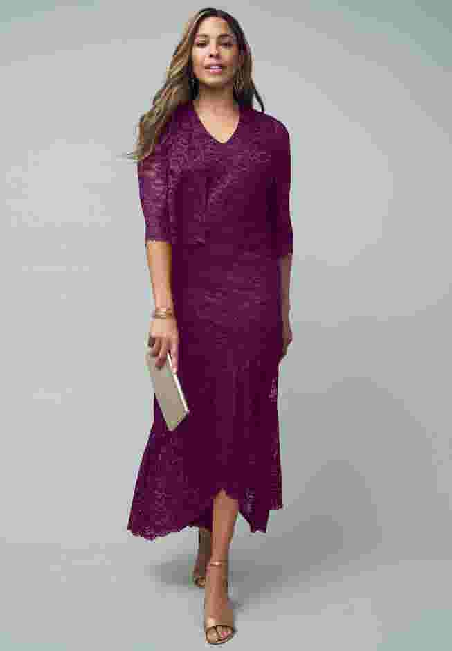 2-Piece Lace Tulip Jacket Dress image number 3