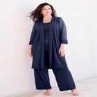 Plus-Size 3 Piece Knit Embellished Pant Set image number null