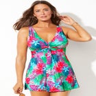 Twist Front V-Neck Swimdress image number null