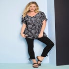 Plus Size Ruched Sleeve Ultra Drape Tunic image number null