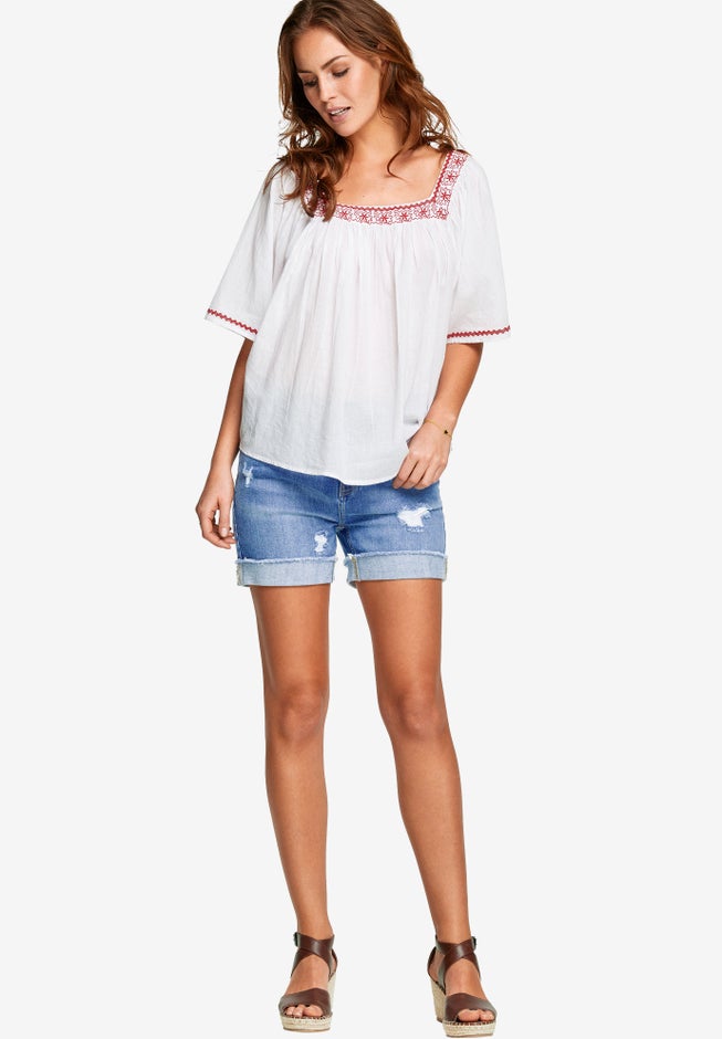 Embroidered Gauze Blouse image number 4